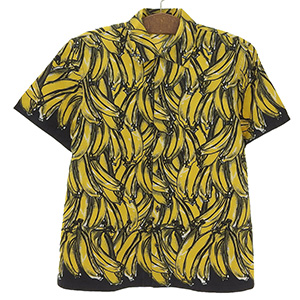 メンズ バナナ柄 半袖シャツ