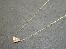 アーカーのK18 0.12ct ピンクサファイア ペタルオブラブ ネックレス（通常使用感）を銀座本店にて買取しました。状態は通常使用感のあるお品物です。