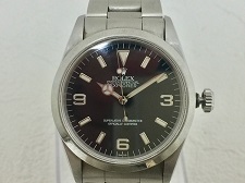 浜松鴨江店でロレックス(ROLEX)のエクスプローラーⅠ Ref.14270 U番 SS 黒文字盤 自動巻き時計を買取りしました。状態は通常使用感がございます。