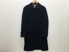 鴨江店にて、バーバリーブラックレーベルの04年 黒 カシミヤウールコートを買取しました。状態は通常使用感のあるお品物です。