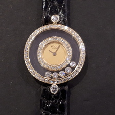 ショパールの中古ハッピーダイヤモンド5Pダイヤ クォーツ時計を買取りました。東京都港区のブランド時計買取リユースショップ「広尾店」状態は通常使用感のある中古品