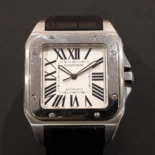 カルティエの中古サントス100自動巻き時計を買取らせて頂きました。東京都港区のブランド時計買取なら広尾店へ状態は使用感のある中古品