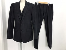 下丸子店でドルチェ＆ガッバーナのG1HEMT 黒　ピンストライプ　ウール100　３Pスーツを買取りました。状態は通常使用感のあるお品物です。