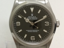 浜松鴨江店にて、ロレックスのエクスプローラーⅠ Ref.114270 K番 SS 黒文字盤 自動巻き時計をお買取致しました。状態は若干の使用感がある中古品です。