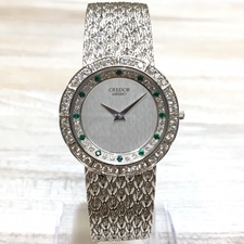 セイコーの8N70-6090 18K クレドール エメラルド×ダイヤモンド 腕時計をブランド買取の銀座本店で買取致しました。状態は不動