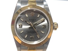 渋谷店では、ロレックスのオイスターパーペチュアル Ref.76183 Y番 SS×YGコンビ 自動巻き時計を買取しました。状態は若干の使用感がある中古品です。