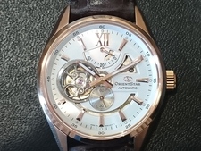 オリエントスターのWZ0211DK モダンスケルトン パワーリザーブ 自動巻き腕時計を買取しました。新宿三丁目店です。状態は綺麗な状態の中古美品です。