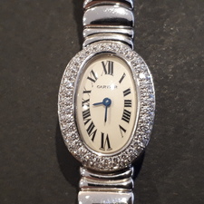 カルティエの故障したWB5095L2  K18WG ダイヤベゼル ミニベニュワール 時計を買取させていただきました。広尾店状態は故障した時計