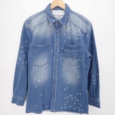 銀座本店でジバンシイのブルー16F 0906 485クラッシュ加工デニムシャツを買取ました。状態は通常使用感があるお品物です