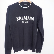 バルマンのウール フロントロゴ プルオーバー クルーネック ニットセーターを買取させていただきました。広尾店状態は中古美品