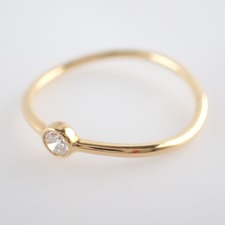 大阪心斎橋店にて、ティファニーのK18YG(750)、エルサペレッティ・ウェーブシングルロウ、1Pダイヤモンドリング(指輪)を高価買取いたしました。状態は通常使用感のお品物です。