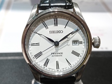 新宿店で、セイコーのSARX049 プレサージュ 琺瑯ダイヤル 自動巻き 腕時計を買取しました。状態は綺麗な状態の中古美品です。