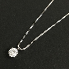 銀座本店で、ノーブランドのPt850素材を使った、0.74ct 1Pダイヤモンド ベネチアンチェーンネックレスを買取いたしました。状態は-