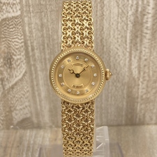銀座本店で、ウォルサムの750YG素材の12Pダイヤモンド 91950 バックスケルトン仕様の手巻き金無垢腕時計を買取いたしました。状態は傷などなく非常に良い状態のお品物です。