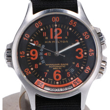 宅配買取センターで、ハミルトンのカーキGMTエアレース バックスケルトンの自動巻き時計(H776650)を買取しました。状態は通常使用感があるお品物です。
