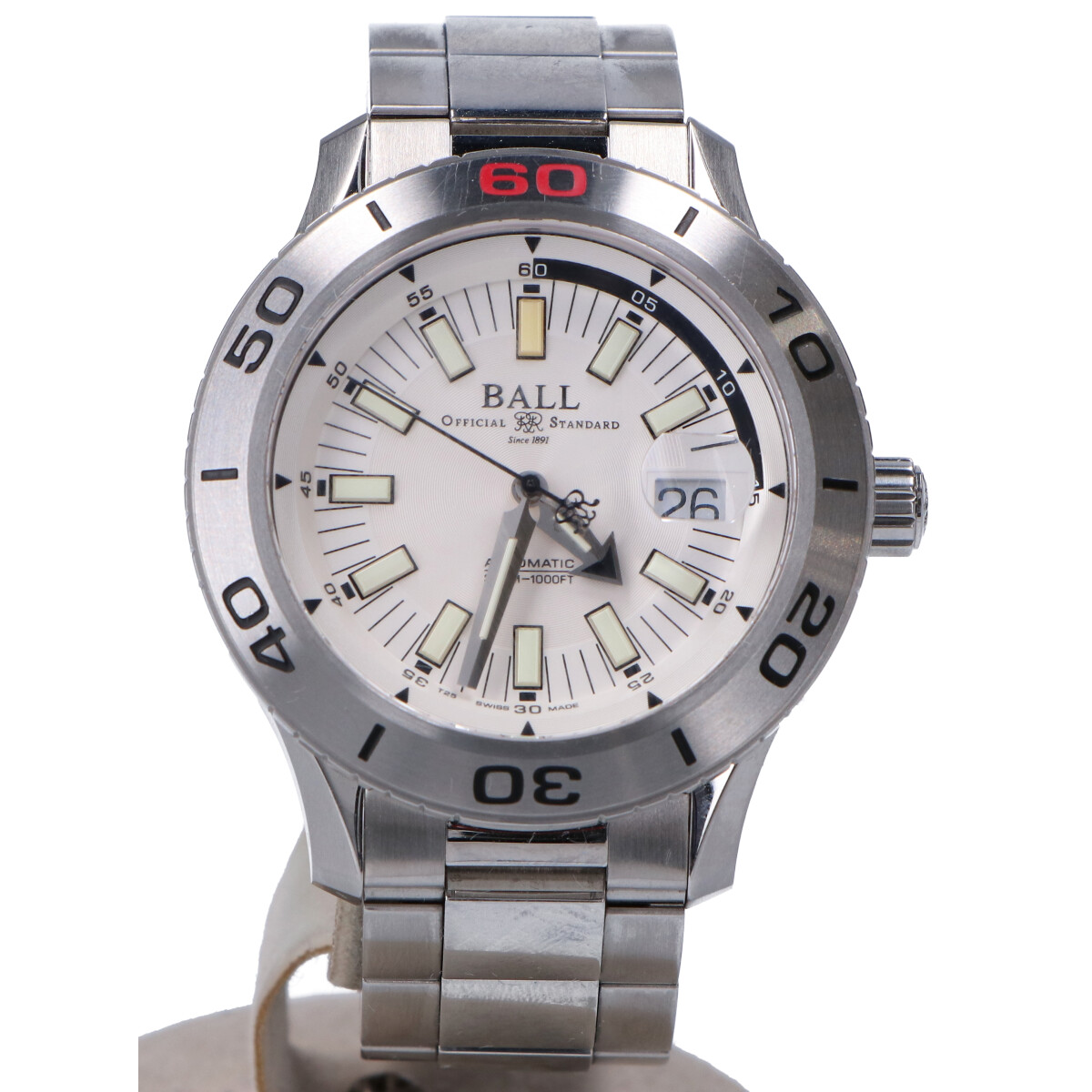 ボールウォッチのシルバー・白文字盤　DM3090A-S3J-WH　ストークマンNECC　自動巻き時計の買取実績です。