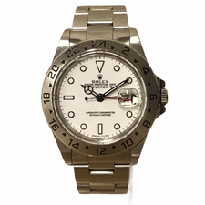 広尾店で、ロレックスのW番の16570のエクスプローラーⅡというモデルの自動巻の時計を買取ました。状態は若干の使用感がある中古品です。