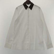 フェンディ ホワイト FS0751 A4S6 襟シルク/ズッカ柄 コットン長袖シャツ 買取実績です。