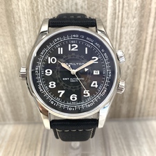 銀座本店で、ハミルトンの品番がH77505433のカーキUTCの自動巻き時計を買取ました。状態は綺麗な状態の中古美品です。