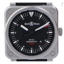 大阪心斎橋店の出張買取で、ベル＆ロスのBR03シリーズのラバーベルト自動巻き時計のHOROGRAPH（BR0392‐HOR‐BLC）を買取しました。状態は綺麗な状態の中古美品です。