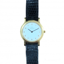 大阪心斎橋店の出張買取にて、オメガの「デビル」コレクションである、ゴールドメッキ×白文字盤のクオーツ時計を高価買取いたしました。状態は使用感が強いお品物です。