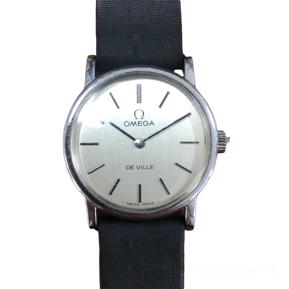 オメガの白文字盤×SS デビル 手巻き時計 ※レディースモデルの買取実績です。