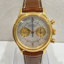 浜松入野店で、ロジェデュブイの750PGのオマージュクロノグラフの手巻き時計を買取ました。状態は若干の使用感がある中古品です。