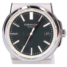 新宿店でコーニッシュのRef.89306、ラグランデコーニッシュ、ブルーダイヤルデイト自動巻き腕時計を買取いたしました。状態は未使用品です。