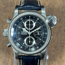 心斎橋店で、オリスのクロノグラフ自動巻き時計の、フライトタイマーR4118リミテッドを買取しました。状態は目立つ傷、汚れ、使用感のある中古品です。