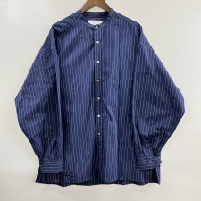 グラフペーパー ネイビー High Count Broad Stripe Band Collar Shirt GM223-50078B 買取実績です。