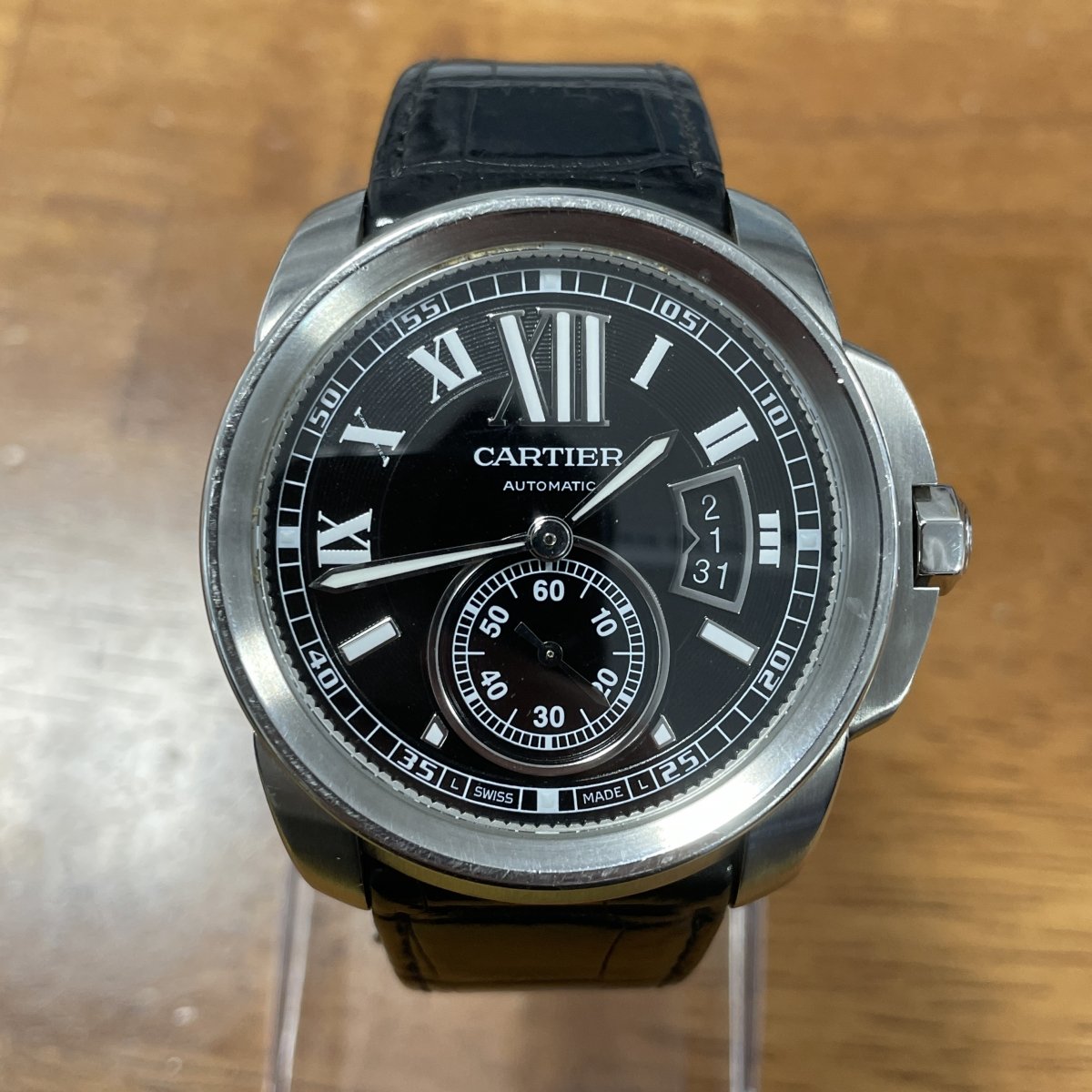 カルティエの3389 カリブルドゥカルティエ 革ベルト 自動巻き時計の買取実績です。