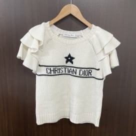 買取実績：324S13AM003 カシミヤ クロップドフリルニット