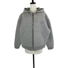 買取実績：グレー MJL967 13TC ロゴ刺繍入り コットン ジップアップ フーディ