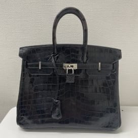 買取実績：□K刻印 ブラック SV金具 ニロティカス バーキン25