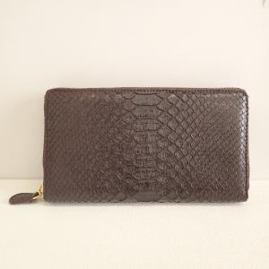 J&Mデヴィッドソン ブラウン パイソン ラウンドファスナー長財布 最新の買取相場ご紹介