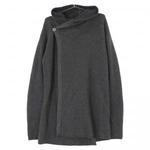 リックオウエンス　チャコール MASTODOM 16FW カシミヤ混 アシンメトリーリブニットカーデ 最新の買取相場ご紹介