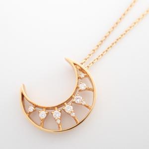 スタージュエリー K18 3.3g 1ZN1060 D0.10Ct MOON NECKLACE 最新の買取相場ご紹介