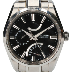 ロイヤルオリエントWE0011JDレトログラード腕時計買取相場例です。