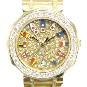 コルムK18ダイヤモンド装飾アドミラルズ腕時計買取相場例です。