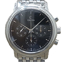 オメガ4540デヴィルステンレス黒文字盤クロノグラフ腕時計買取相場例です。