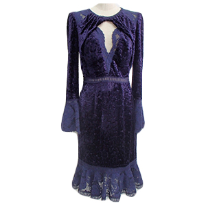 Tatis Long-Sleeve Velvet Gown