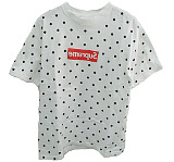 コムデギャルソンシャツ ドット柄 ミラーBOXロゴ Tシャツ