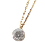 k18YG アガット 1Pダイヤモンド0.3ct ネックレス 保証書付