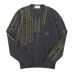 カシミヤ Vネック ロングスリーブニット 