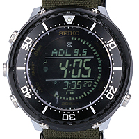 セイコージャーナルスタンダード別注SBEP007プロスペックスフィールドマスター600本世界限定ソーラー腕時計買取相場例です。
