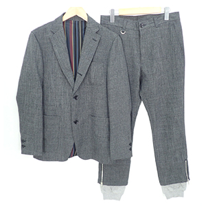 ユニフォームエクスペリメント SHARKSKIN 3 BUTTON JACKET、HEM LAYERED RIBBED PANT セットアップ 買取相場例です。