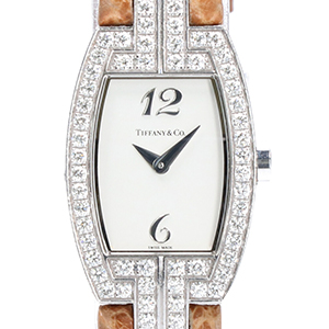 ティファニー 750WG ダイヤモンドケース クォーツ 腕時計 買取相場例です