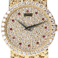 ピアジェ 750 ダイヤ×ルビー ラウンド型 手巻き宝飾時計 買取相場例です