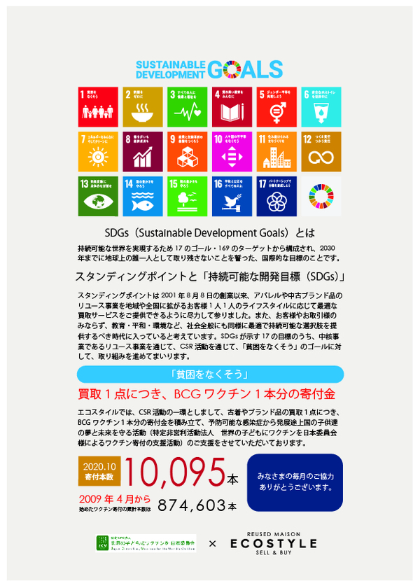 たくさんのお客様のご協力でワクチン寄付をすることができました。