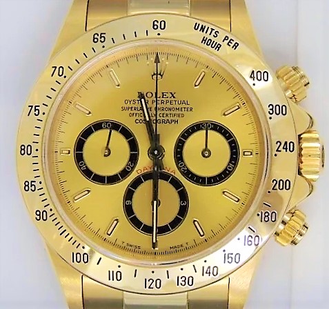 ロレックスのK18YG 116528 Y番 クロノグラフ 自動巻き時計の買取実績です。